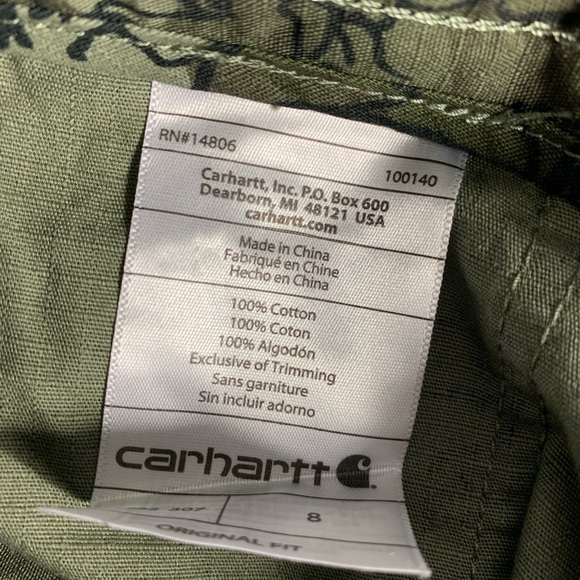 Carhartt Original Fit El Paso Shorts Green Camo - Picture 6 of 11
